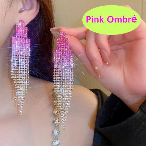 🍏50% OFF/3+...Colorful Rhinestone Tassel Earrings - Picture 4 of 6